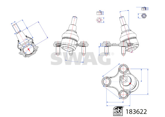 Zvislý/nosný čap SWAG